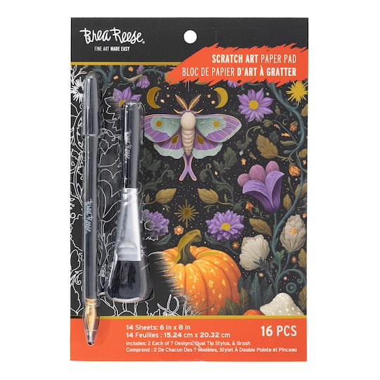 Brea Reese® 6" x 8" Mystical Garden Scratch Art Paper Pad